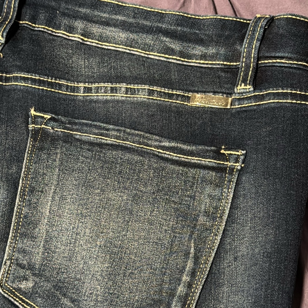 KanCan Women's Dark Blue Faded Skinny Jeans - Picture 2 of 7